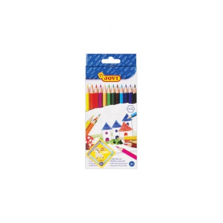 Карандаши цветные JOVI (Испания) 12 цветов, шестигранные, заточенные, картонная упаковка, 730/12 - фото 1