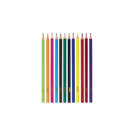 Карандаши цветные ПИФАГОР ФЕЯ, 12 цветов, пластиковые, классические заточенные, 181338, (12 шт.) - фото 2