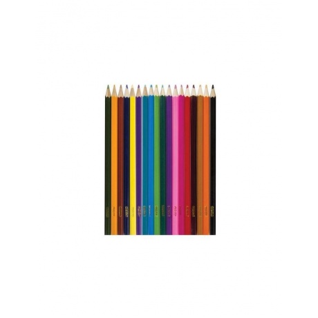 Карандаши цветные ПИФАГОР ЭНИКИ-БЕНИКИ, 18 цветов, классические заточенные, 181347, (6 шт.) - фото 2
