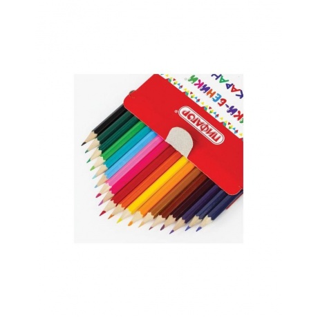Карандаши цветные ПИФАГОР ЭНИКИ-БЕНИКИ, 18 цветов, классические заточенные, 181347, (6 шт.) - фото 5