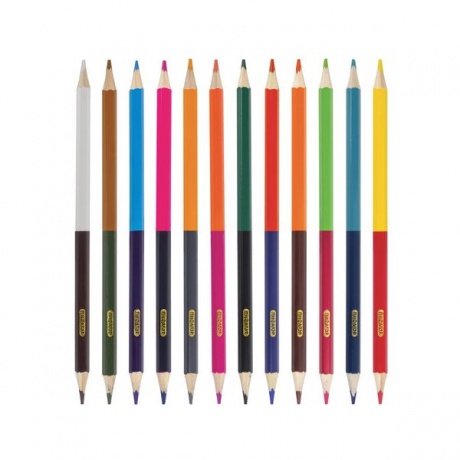 Карандаши двухцветные ПИФАГОР ЭНИКИ-БЕНИКИ, 12 штук, 24 цвета, заточенные, европодвес, 181365 - фото 2