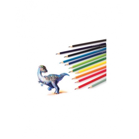 Карандаши цветные ЮНЛАНДИЯ МИР ЖИВОТНЫХ, 24 цвета, классические заточенные, 181385 - фото 6