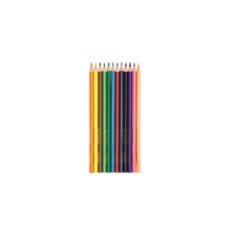 Карандаши цветные ГАММА Мультики, 12 цветов, заточенные, трехгранные, картонная упаковка, 050918_07 - фото 2