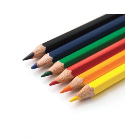 Карандаши цветные ГАММА Классические, 6 цветов, заточенные, шестигранные, картонная упаковка, 050918_01, (12 шт.) - фото 4