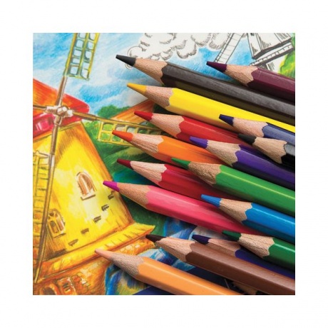 Карандаши цветные ГАММА Классические, 18 цветов, заточенные, шестигранные, картонная упаковка, 050918_03 - фото 4
