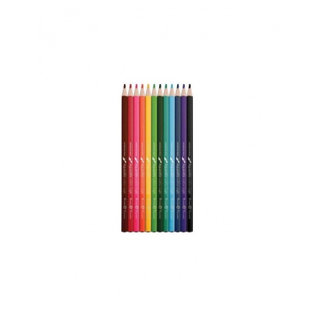 Карандаши цветные акварельные BRUNO VISCONTI Aquarelle, 12 цветов, металлический пенал, 30-0037 - фото 2