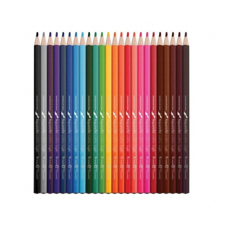 Карандаши цветные акварельные BRUNO VISCONTI Aquarelle, 24 цвета, металлический пенал, 30-0064 - фото 2