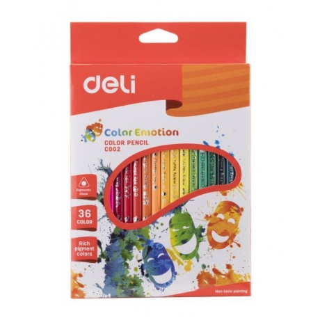 Карандаши цветные Deli Color Emotion 36 цветов EC00230 (12 шт. в уп-ке) - фото 1