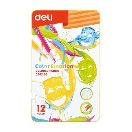 Карандаши цветные Deli Color Emotion 12 цветов EC00205 (12 шт. в уп-ке) - фото 1