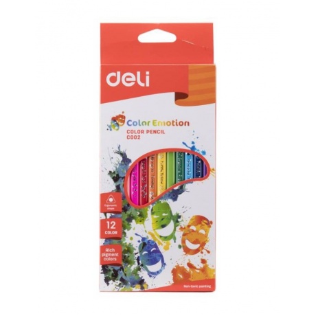 Карандаши цветные Deli Color Emotion 12 цветов EC00200 (24 шт. в уп-ке) - фото 1