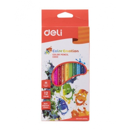 Карандаши цветные Deli Color Emotion 12 цветов EC00200 (24 шт. в уп-ке) - фото 2