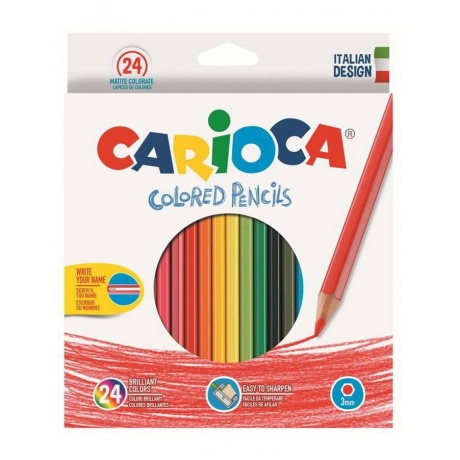 Карандаши цветные Carioca Hexagonal 24 цвета 40381 (6 шт. в уп-ке) - фото 1