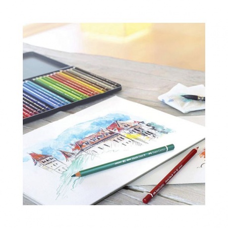 Карандаши цветные акварельные худож. FABER-CASTELL Albrecht Durer, 120 цв, деревянный ящик - фото 5