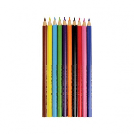Карандаши цветные утолщенные FABER-CASTELL Jumbo 10 цв, трехгранные, с точилкой - фото 2