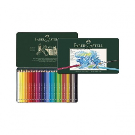 Карандаши цветные акварельные худож. FABER-CASTELL Albrecht Durer, 36 цв, металл. коробка - фото 4