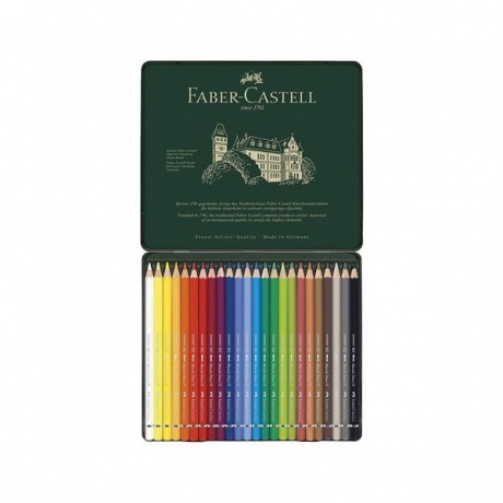 Карандаши цветные акварельные худож. FABER-CASTELL Albrecht Durer, 24 цв, металл. коробка - фото 3