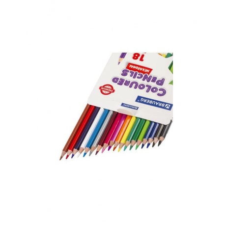 Карандаши цветные BRAUBERG PREMIUM, 18 цветов, шестигранные, грифель мягкий 3,3 мм, 181657 - фото 4