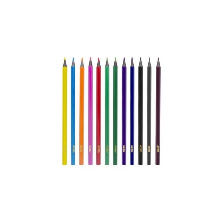 Карандаши цветные ПИФАГОР &quot;СКАЗОЧНЫЙ ГОРОД&quot;, 12 цветов, черный пластик, заточенные, 181583 (12 шт.) - фото 2