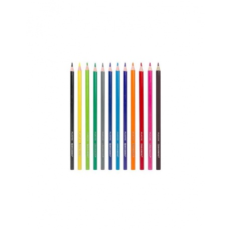 Карандаши цветные пластиковые BRAUBERG PREMIUM, 12 цветов, шестигранные, грифель мягкий 3 мм, 181666 (12 шт.) - фото 2