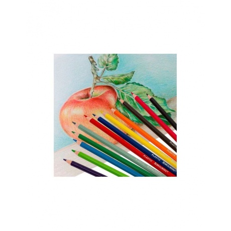 Карандаши цветные пластиковые BRAUBERG PREMIUM, 12 цветов, шестигранные, грифель мягкий 3 мм, 181666 (12 шт.) - фото 6