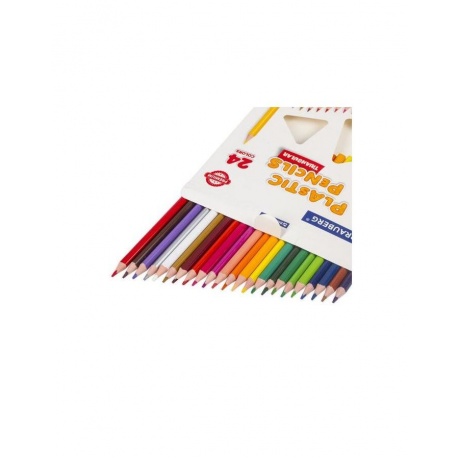 Карандаши цветные пластиковые BRAUBERG PREMIUM, 24 цвета, трехгранные, грифель мягкий 3 мм, 181663 - фото 4