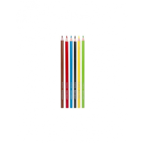 Карандаши цветные пластиковые BRAUBERG PREMIUM, 6 цветов, шестигранные, грифель мягкий 3 мм, 181665 (24 шт.) - фото 2