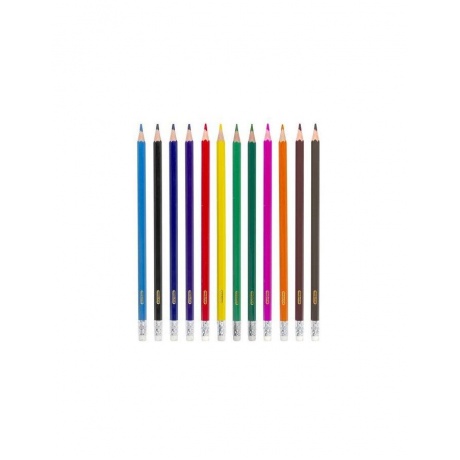 Карандаши цветные стираемые с резинкой ПИФАГОР &quot;МАГИЯ&quot;, 12 цветов, пластиковые, 181574 (6 шт.) - фото 2
