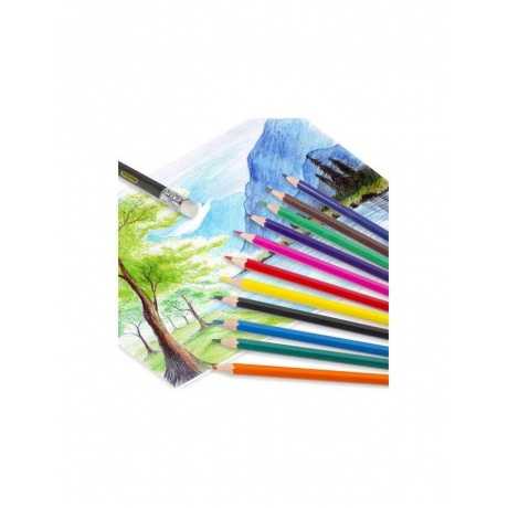 Карандаши цветные стираемые с резинкой ПИФАГОР &quot;МАГИЯ&quot;, 18 цветов, пластиковые, 181575 - фото 7