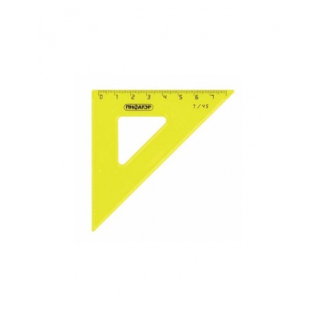 Набор чертежный малый ПИФАГОР (линейка 16 см, 2 треугольника, транспортир), непрозрачный, неоновый, пакет, 210624, (20 шт.) - фото 4