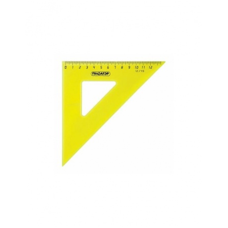 Набор чертежный большой ПИФАГОР (линейка 30 см, 2 треугольника, транспортир), прозрачный, неоновый, пакет, 210629, (10 шт.) - фото 9