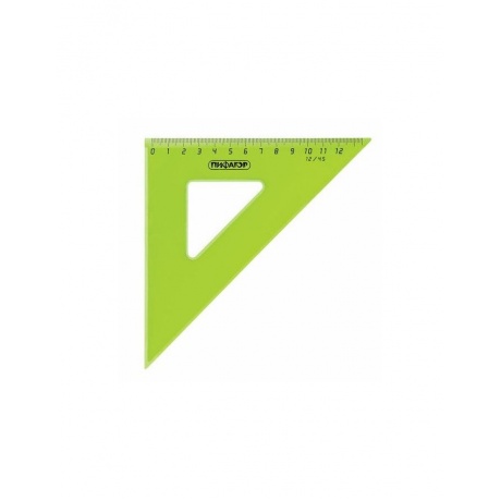 Набор чертежный большой ПИФАГОР (линейка 30 см, 2 треугольника, транспортир), прозрачный, неоновый, пакет, 210629, (10 шт.) - фото 10