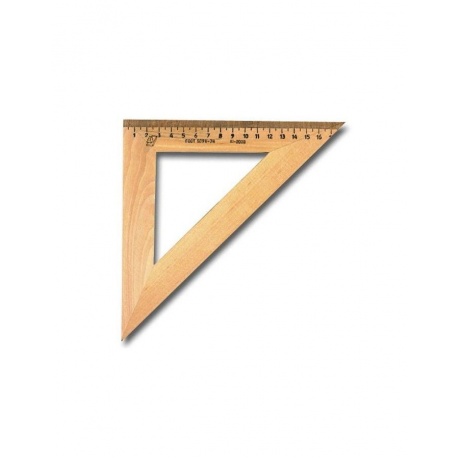 Треугольник деревянный, угол 45, 18 см, УЧД, С15, (10 шт.) - фото 1