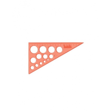 Треугольник пластиковый, угол 30, 19 см, BRAUBERG, с окружностями, прозрачный, неоновый, ассорти, 210619, (20 шт.) - фото 1