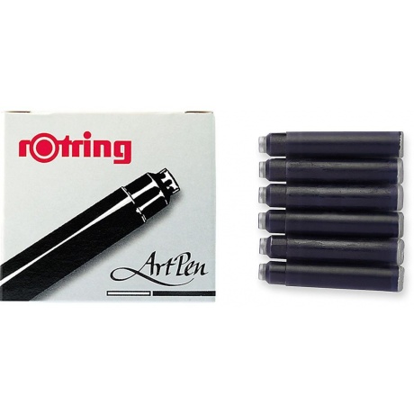 Картридж для перьевой ручки Rotring Artpen S0194751 черный - фото 2