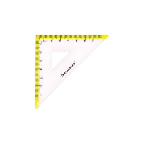 210762, Набор чертежный малый BRAUBERG FRESH ZONE (линейка 15см, 2 треуг., трансп.), желтая шкала, 210762 - фото 4