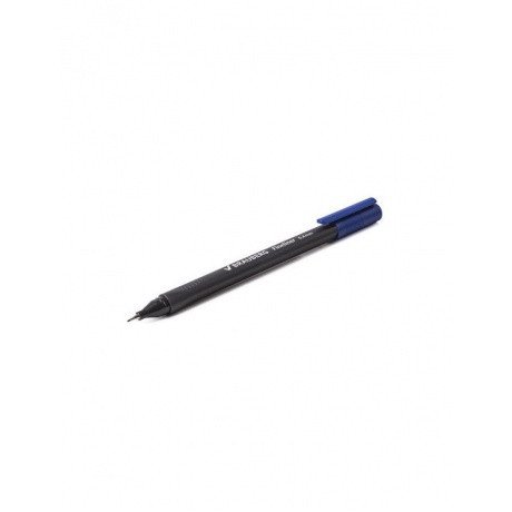 Ручка капиллярная BRAUBERG Carbon, СИНЯЯ, металлический наконечник, трехгранная, линия письма 0,4 мм, FL100, (24 шт.) - фото 6