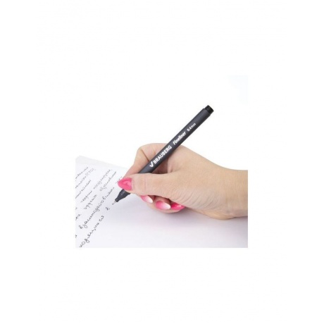 Ручка капиллярная BRAUBERG Carbon, ЧЕРНАЯ, металлический наконечник, трехгранная, линия письма 0,4 мм, FL101, (24 шт.) - фото 8