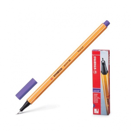 Ручка капиллярная STABILO Point, ФИОЛЕТОВАЯ, корпус оранжевый, линия письма 0,4 мм, 88/55 - фото 4