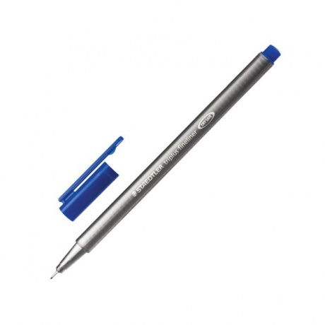 Ручка капиллярная STAEDTLER Triplus Fineliner, СИНЯЯ, трехгранная, линия письма 0,3 мм, 334-3, (10 шт.) - фото 1