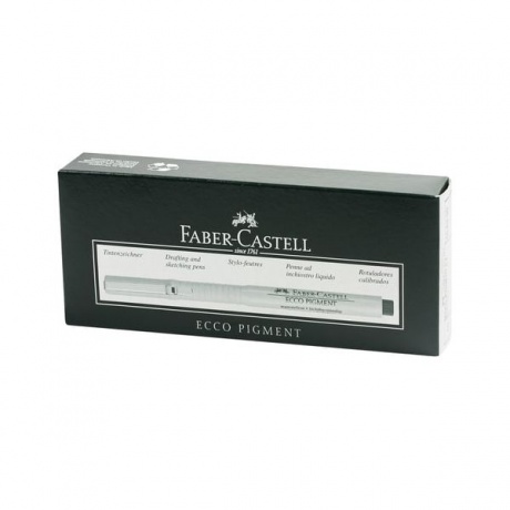 Ручка капиллярная FABER-CASTELL Ecco Pigment, ЧЕРНАЯ, корпус серый, линия письма 0,6 мм, 166699 - фото 2