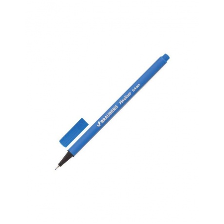Ручка капиллярная BRAUBERG Aero, ГОЛУБАЯ, трехгранная, металлический наконечник, линия письма 0,4 мм, FL115, (24 шт.) - фото 1