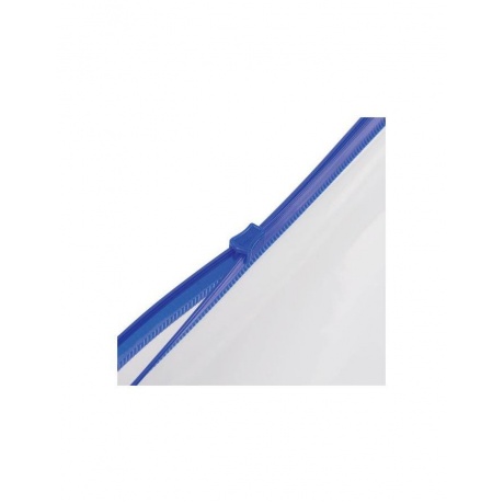 Папка-конверт на молнии А4 (230х333 мм), прозрачная, молния синяя, 0,11 мм, BRAUBERG, 221010, (20 шт.) - фото 3