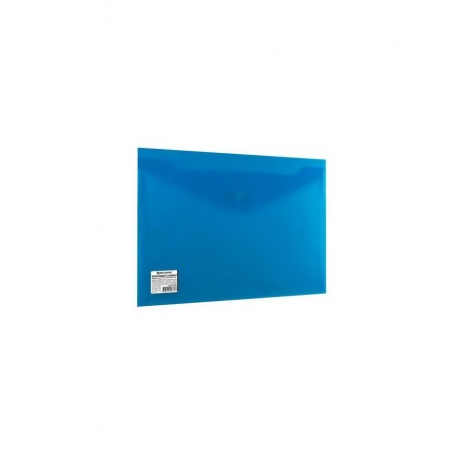 Папка-конверт с кнопкой BRAUBERG, А4, до 100 листов, непрозрачная, синяя, СВЕРХПРОЧНАЯ 0,2 мм, 221362, (40 шт.) - фото 1