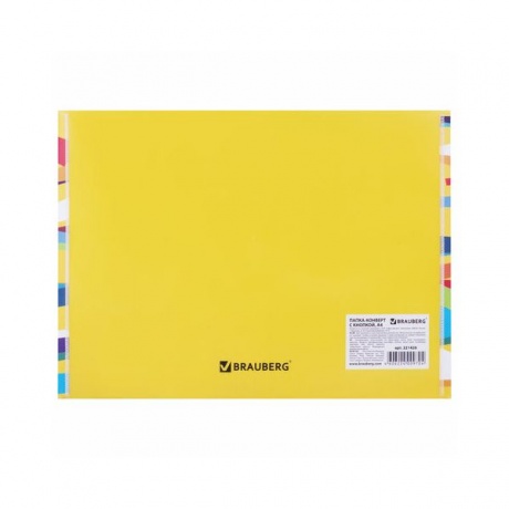 Папка-конверт с кнопкой BRAUBERG Экспрессия, А4, до 100 листов, разноцветные полосы, 0,18 мм, 221426, (12 шт.) - фото 8