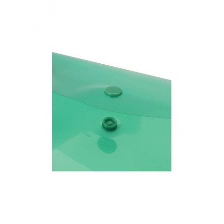 Папка-конверт с кнопкой МАЛОГО ФОРМАТА (240х190 мм), А5, прозрачная, зеленая, 0,15 мм, BRAUBERG, 224025, (50 шт.) - фото 4