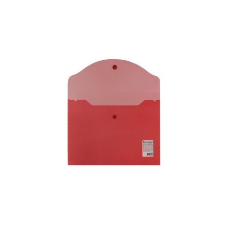 Папка-конверт с кнопкой МАЛОГО ФОРМАТА (240х190 мм), А5, прозрачная, красная, 0,15 мм, BRAUBERG, 224026, (50 шт.) - фото 3