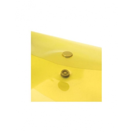 Папка-конверт с кнопкой МАЛОГО ФОРМАТА (240х190 мм), А5, прозрачная, желтая, 0,15 мм, BRAUBERG, 224028, (50 шт.) - фото 4