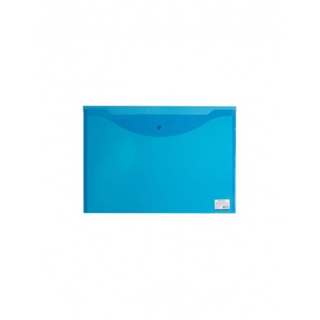Папка-конверт с кнопкой БОЛЬШОГО ФОРМАТА (310х430 мм), А3, прозрачная, синяя, 0,18 мм, BRAUBERG, 224034, (20 шт.) - фото 2