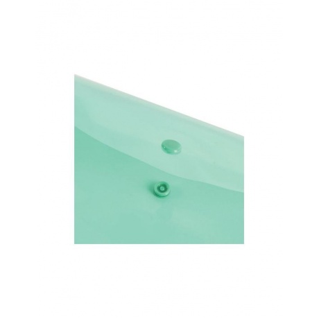 Папка-конверт с кнопкой STAFF, А4, до 100 листов, прозрачная, зеленая, 0,12 мм, 225171, (50 шт.) - фото 4