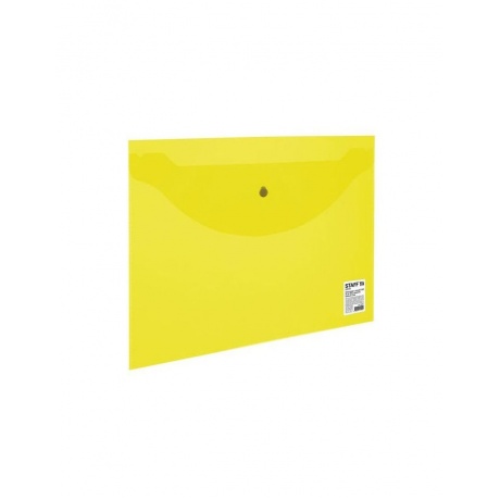Папка-конверт с кнопкой STAFF, А4, до 100 листов, прозрачная, желтая, 0,12 мм, 226031, (50 шт.) - фото 1